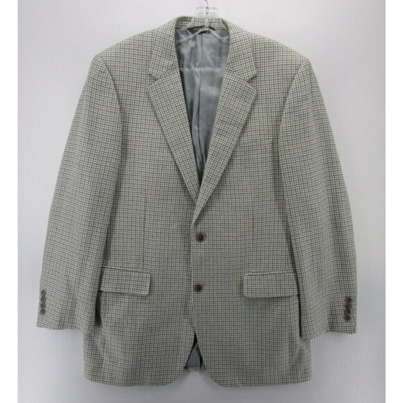 Jos A Bank Sport Coat 42 Long Houndstooth Blazer Tweed Jacket Lined - Picture 1 of 13
